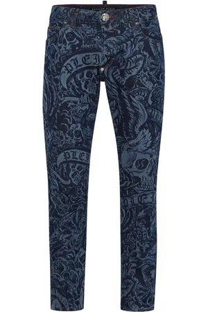 Philipp Plein Skinny jeans con estampado de tatuaje