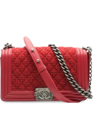 CHANEL Bolsa de hombro de tweed Boy Chanel mediana 2015-2016