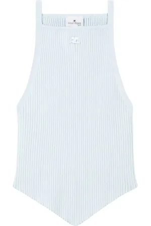 Courrèges Camiseta tejida de canalé Pointy