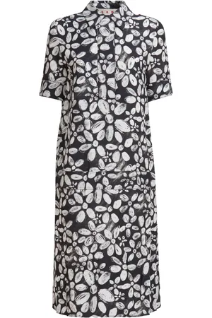 Marni Vestido camisero midi con estampado floral
