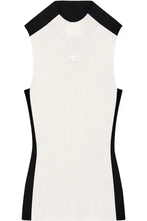 Courrèges Top tejido de canalé Contrast Frame