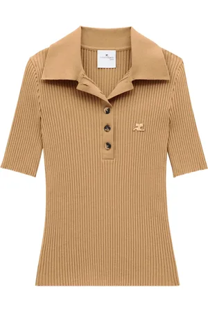 Courrèges Playera tipo polo tejida de canalé Iconic