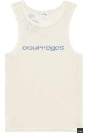 Courrèges Camiseta de malla con logo
