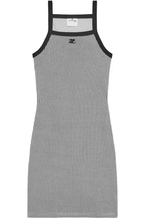 Courrèges Vestido corto con motivo pied de poule