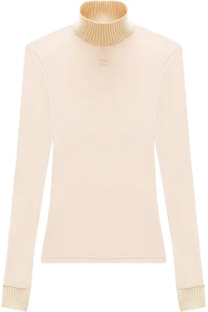 Courrèges Top tejido con cuello de tortuga