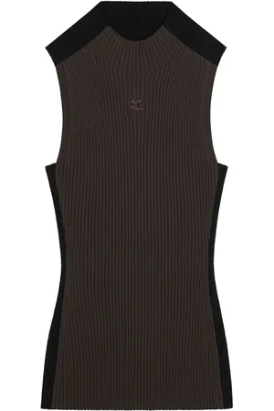Courrèges Top tejido de canalé Contrast Frame