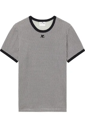 Courrèges Playera con motivo pied de poule