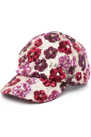 Simonetta Gorra con motivo floral y lentejuelas