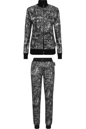 Philipp Plein Traje deportivo con estampado gráfico y placa del logo