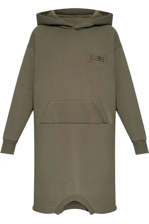 Maison Margiela Vestido con capucha y logo estampado
