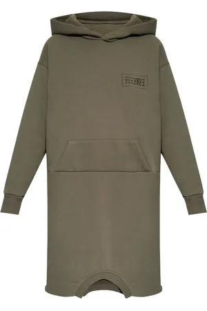 Maison Margiela Vestido con capucha y logo estampado