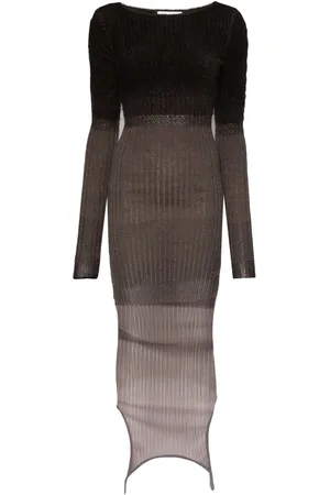 The Attico Vestido midi de canalé