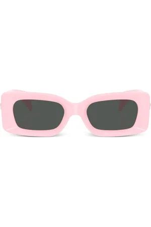 VERSACE Lentes de sol con armazón rectangular y placa Medusa