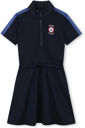 Kenzo Vestido con cordones en pretina y logo estampado