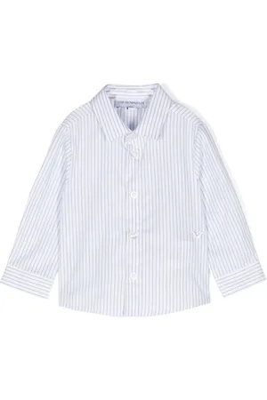 Emporio Armani Camisa con rayas estampadas y logo bordado