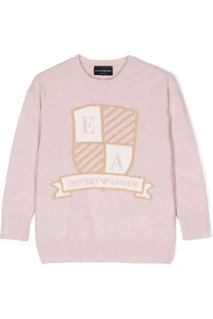 Emporio Armani Suéter con hombros caídos y logo en intarsia