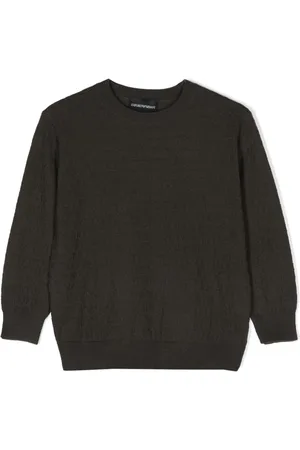 Emporio Armani Suéter con cuello redondo y logo en intarsia