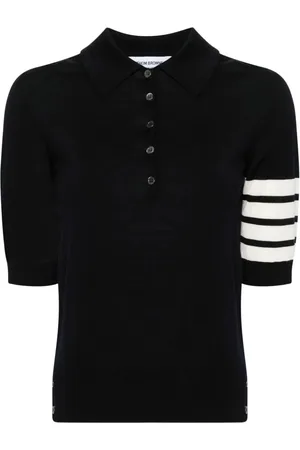 Thom Browne Playera tipo polo de tejido fino