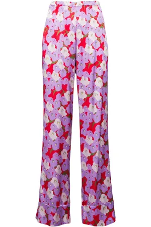 Bernadette Pantalones de seda con estampado floral