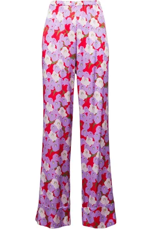 Bernadette Pantalones de seda con estampado floral
