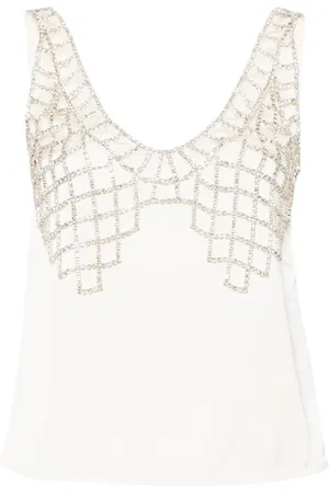 Self-Portrait Blusa sin mangas con detalles de strass
