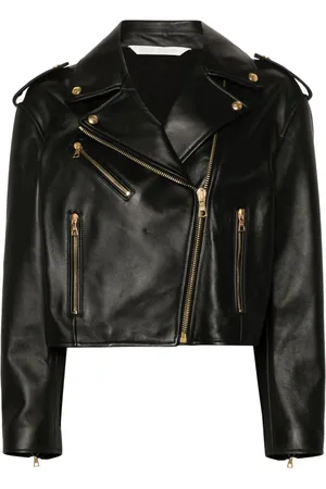 Palm Angels Chamarra biker con logo estampado