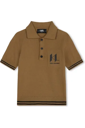 Karl Lagerfeld Playera tipo polo con logo estampado