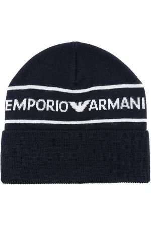 Emporio Armani Gorro tejido con logo en jacquard