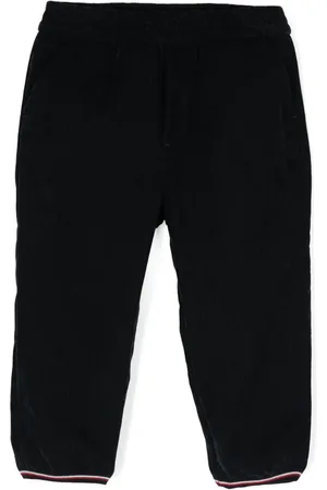 Moncler Pantalones de pana tapered con parche del logo