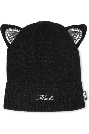 Karl Lagerfeld Gorro con orejas de gato y lentejuelas