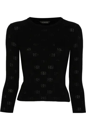Balenciaga Suéter de tejido flojo con motivo BB