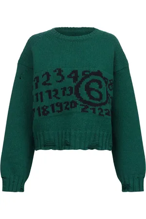 Maison Margiela Suéter con logo en intarsia y efecto envejecido