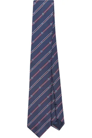 Salvatore Ferragamo Corbata de seda con rayas estampadas