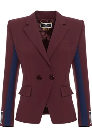 Elisabetta Franchi Blazer con doble botonadura y parche del logo
