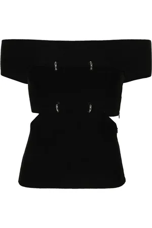 Alexander McQueen Top con hombros descubiertos y aberturas