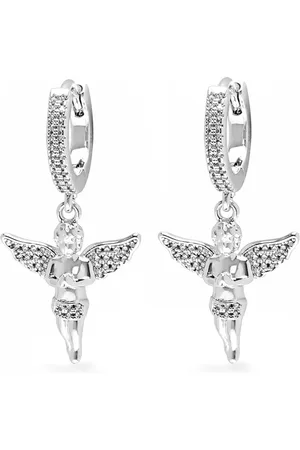 Nialaya Aretes Angel en acero inoxidable