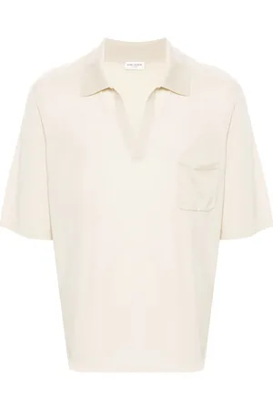 Saint Laurent Playera tipo polo con bordado Cassandre
