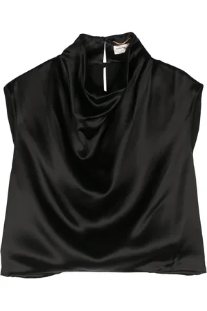 Saint Laurent Top corto con diseño drapeado