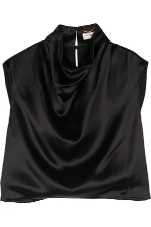 Saint Laurent Top corto con diseño drapeado