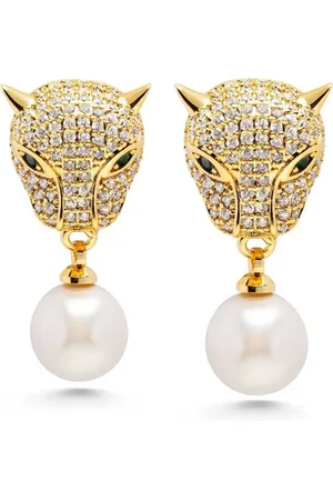 Nialaya Aretes Panther bañados en oro