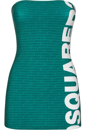 Dsquared2 Vestido corto con diseño strapless y logo estampado