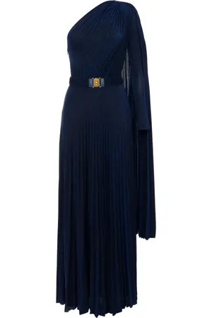 Elisabetta Franchi Vestido de fiesta plisado con hombro descubierto