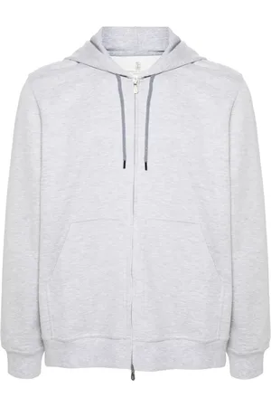 Brunello Cucinelli Hoodie con efecto mélange y cierre