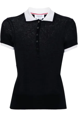 Thom Browne Playera tipo polo con ribetes en contraste
