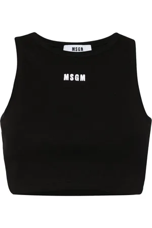 Msgm Top corto con logo bordado