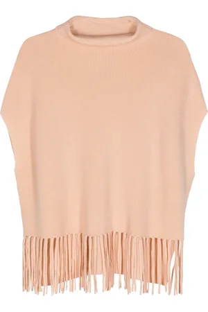Patrizia Pepe Poncho con ribete de borlas