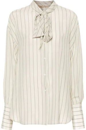 ERMANNO SCERVINO Camisa con moño en el cuello y motivo de rayas