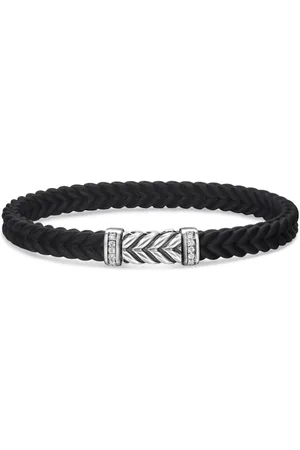 David Yurman Pulsera Chevron en plata de ley con diamante de 6mm