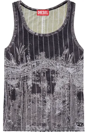 Diesel Top con logo bordado T-Stripe