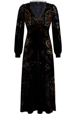 Etro Vestido de terciopelo con estampado foral